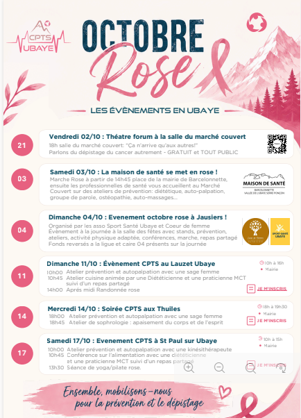 Affiche Octobre Rose de la CPTS Ubaye